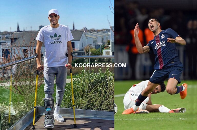 أول تعليق من حكيمي بعد إصابته القوية واحتمال غيابه عن “الكان” حكيمي